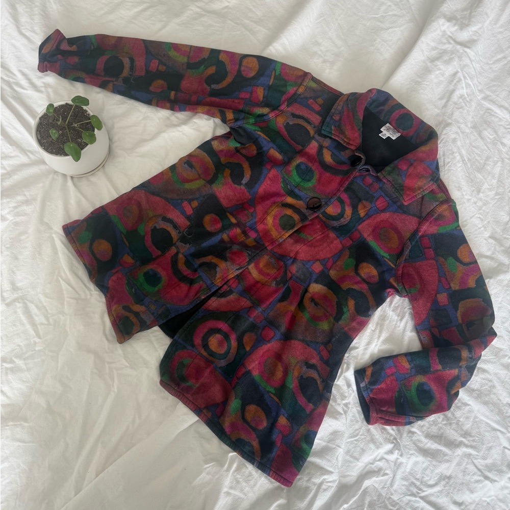 Parsley & Sage Multicolor Abstract Blazer, Size Small